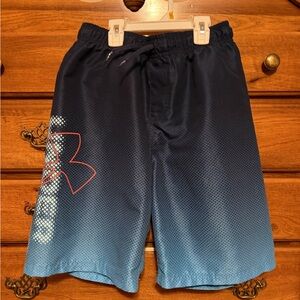 Under Armour Black and White Mesh Swim Trunks